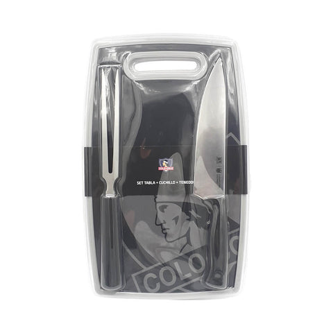 Set Parrillero Tabla + Cuchillo Y Pincho Colo Colo Asado Bbq