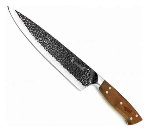 Cuchillo parrillero Curacaví martillado Kangkawe en vista lateral