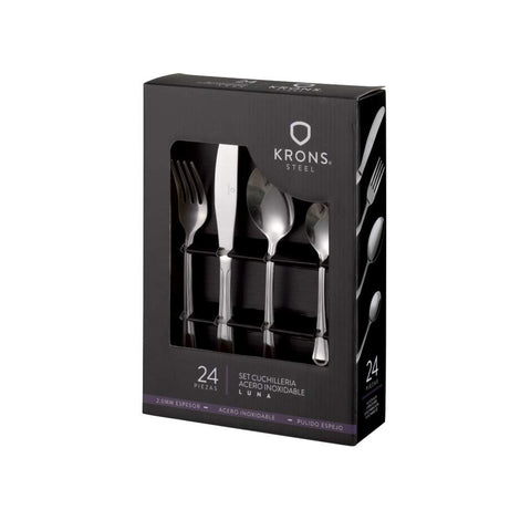Juego De Cubiertos 24 Piezas Krons Luna Premium Cocina