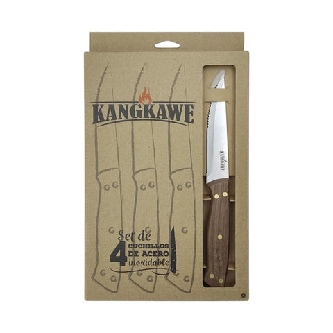 Set 4 cuchillos parrilleros Kangkawe en su caja original