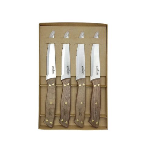Set 4 cuchillos parrilleros Kangkawe completo con todas sus piezas