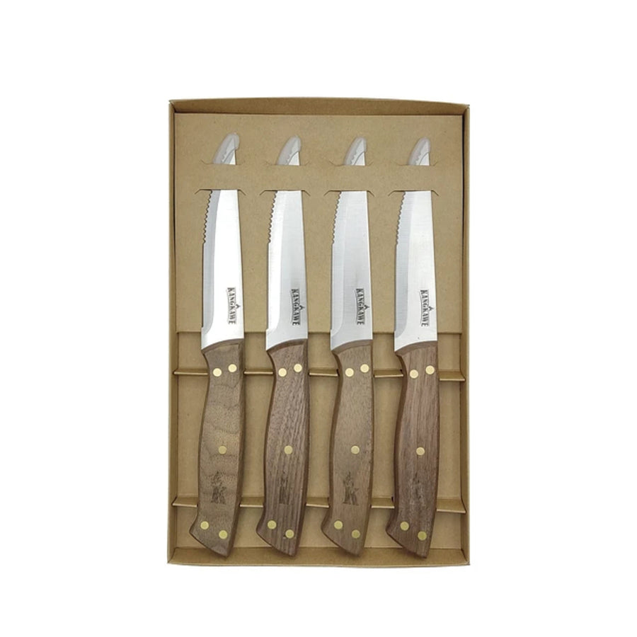 Set 4 cuchillos parrilleros Kangkawe completo con todas sus piezas