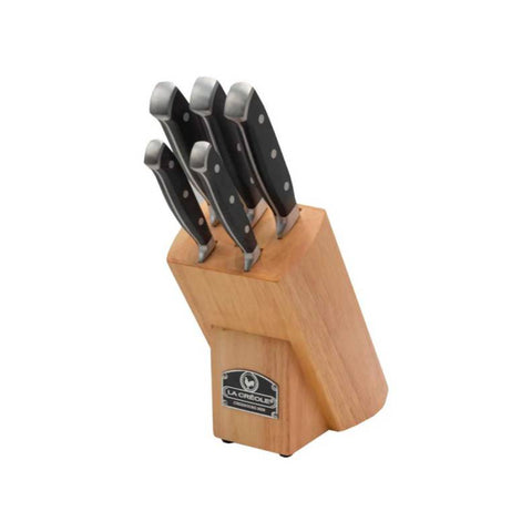 Set 5 Cuchillos + Base Madera Heritage La Creole Cocina