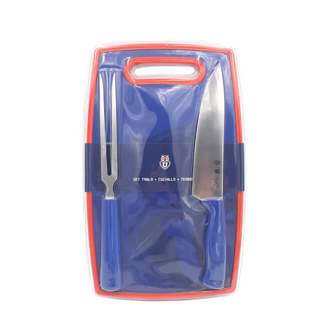 Set Parrillero Tabla + Cuchillo Y Pincho U De Chile